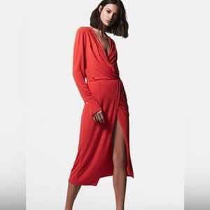 🛑REISS Grace front wrap dress size 6,               color watermelon